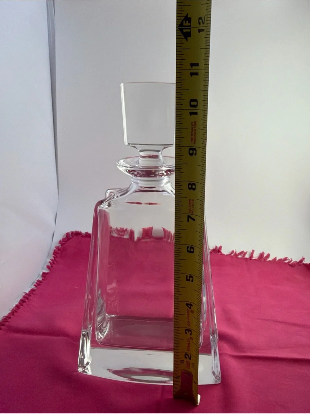 Crystal Decanter with Stopper Heavy 10.75” tall Modern